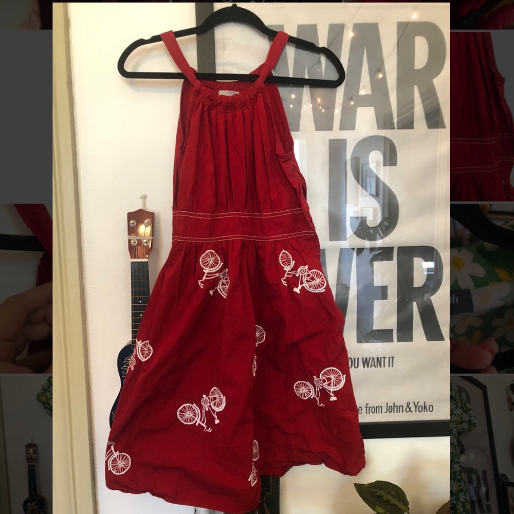 Red Embroidered Bike Dress eshakti